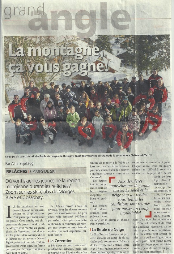 article paru dans le journal de Morges